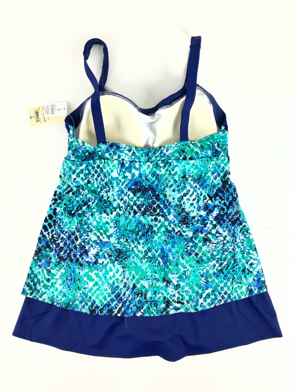 St. John’s Bay‎ Women’s Secretly Slender Blue Swim Dress Size 16 One Piece - Picture 10 of 12